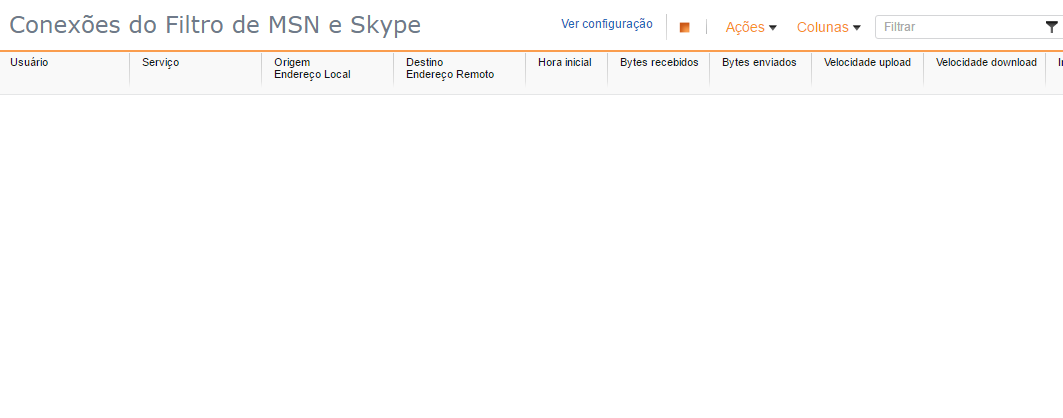 Conexões do Filtro de MSN / Skype