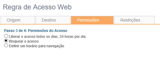 Filtro Web | Regras de Acesso | Permissões